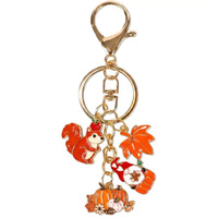 Breloques de sac Halloween tendance, porte-clés mignons Citrouille Chat Fantôme, pendentifs porte-clés en métal émaillé, accessoires pour sacs à main et sacs à dos