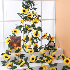 Guirnaldas Artificiales de Girasoles, Flores de Seda para Decoración de Paredes, Paquete de Varias Piezas, Decoración para Cumpleaños - Product Image 2