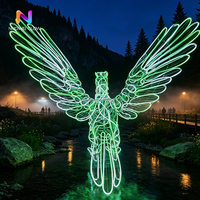 Sculpture lumineuse LED 3D en fer forgé en forme de cornoche noire, étanche, faite à la main, à changement de couleur, pour décorations de Noël extérieures NUOWEI GLOWZ