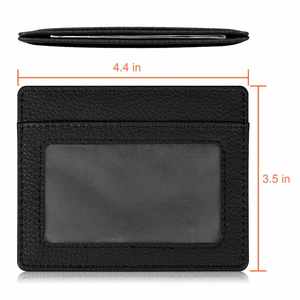 Custom Credit Card Holder Mini <b>Wallet</b> Saffiano PU RFID <b>Slim</b> ID Card Holder <b>Wallet</b> - Product Image 3
