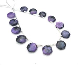 Gema de Charoite Natural de alta calidad, 1 hebra, 13 piezas, forma hexagonal, Briolette liso, fabricación de cuentas, joyería - Product Image 4