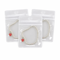 Pochette auto-adhésive transparente en PVC perforée pour rangement de bijoux, protection et étiquetage, emballage personnalisé pour bijoux