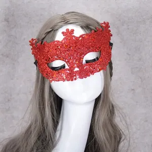 Retro maskeli maske cadılar bayramı Cosplay karnaval altın tozu ajur tilki plastik maskeli maskeleri