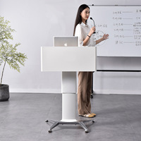 Pupitre mobile minimaliste en bois pour salles de classe, salles de conférence, formations, bureaux d'accueil et de réception - Plateforme de discours