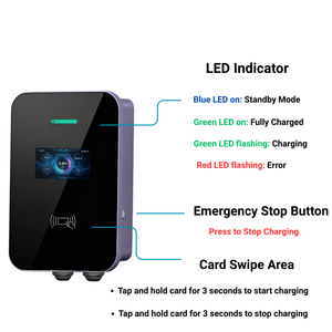 Cargador para <span class=keywords><strong>Coche</strong></span> Eléctrico 22kW 7KW 16A 32A AC Wallbox Estación <span class=keywords><strong>de</strong></span> <span class=keywords><strong>Carga</strong></span> Doméstica GB/T Tipo 1 Tipo 2 Nuevo con Pantalla LCD <span class=keywords><strong>de</strong></span> 3.2 Pulgadas - Product Image 2