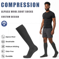 Chaussettes de compression en laine d'alpaga personnalisables unisexes respirantes pour le sport de plein air, chaussettes hautes pour la randonnée et les voyages