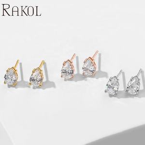 RAKOL SP3200 2022 Juego de Collar y Aretes de Cristal de Zirconia con Baño de Oro, Joyería de Novia para Boda - Product Image 5