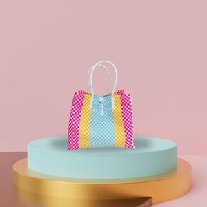 Bolso de Mano Tejido a Mano de Primera Calidad para Mujer, Bolso de Playa Veraniego de Moda con Material Reciclado, Bolso de Plástico Sembagi Azul al por Mayor, Talla S - Product Image 6