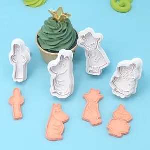4pcs vương miện Unicorn khủng long fondant bánh nướng công cụ thiết lập phim hoạt hình mùa xuân khuôn cho Pastry & Cookie sáng tạo