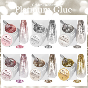 เจลเพ้นท์เล็บสีทอง เงิน แพลตตินั่ม แบบประกายวิบวับพิเศษ สำหรับตกแต่งเล็บด้วยตัวเองที่บ้าน ใช้กับหลอด UV LED - Product Image 2