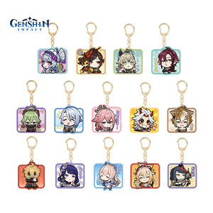 Vente en gros sous licence officielle Anime produit <span class=keywords><strong>Genshin</strong></span> Impact charme Arlecchino métal bouton acrylique Anime porte-clés pour la décoration - Product Image 5