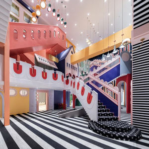 Augustine tema caramelle parco giochi al coperto per bambini con casa principessa spugna/legno/PVC materiali 100 capacità - Product Image 3