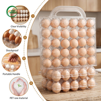 Boîte à œufs portable robuste en PET, 30 emplacements, support individuel transparent en plastique, antichoc, emballage cadeau pour ferme