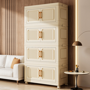 Armoire pliable DIY avec meuble à chaussures, <span class=keywords><strong>rangement</strong></span> pour vêtements de salon - Product Image 5