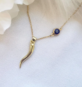 Collier en or laminé avec pendentif œil porte-bonheur, design élégant, talisman <span class=keywords><strong>de</strong></span> protection, vente chaude - Product Image 4