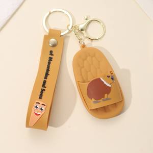 Grenz überschreitende beliebte Shanhaijing Gummi umwelt freundliche digitale Foto Cartoon Schlüssel bund Slipper-Stil Anhänger Zink legierung angepasst - Product Image 3