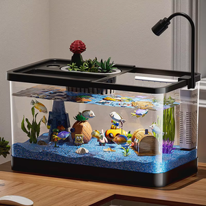 Bể cá để bàn sáng tạo dùng trong nhà với thiết kế rùa lười trong suốt, thân thiện với môi trường, có nắp đậy, dùng để trang trí phòng khách - Product Image 2