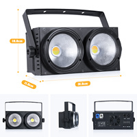 U`King 200W Blanc Chaud + Blanc 2 Yeux Contrôle DMX512 Effet Lumineux COB Blinder pour Public, Éclairage de Scène