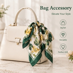 Custom 100% Modal Square Scarf 70x70cm Printed Floral Neck Scarf Headband Hair Accessory - Product Image 5