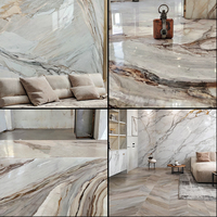 Dalles de marbre naturel Carrera Platinum Sand de luxe italien, polies, imperméables, pour murs et sols de salle de bain, cuisine, hôtel