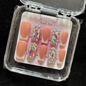 Livraison gratuite, étiquette privée, ongles en acrylique épais de luxe personnalisés, strass, faits à la main, ongles artificiels à presser, uniques - Product Image 3