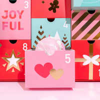 Bas prix personnalisé imprimé noël 12 jours calendrier de l'avent aimant boîte-cadeau d'emballage en papier laminé gaufré et mat