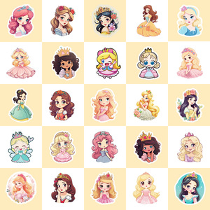 Cartoon Dress Girl Princess Stickers Kindergarten Children's Toys Graffiti Girl Beautiful Princess Stickers - Product Image 4