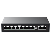 Commutateur PoE 10 ports (8+2 ports) 100 Mbps 96 W IEEE 802.3af/at avec protection 4KV pour caméra CCTV et NVR