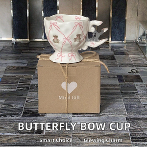 Boogbeer Mok Hoge Koffiekop Keramische Waterbeker Ins Stijl Melkbeker Jaarlijkse Bijeenkomst Cadeau Souvenir - Product Image 2
