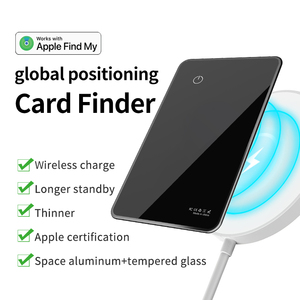 Dompet kartu pelacak bersertifikasi MFi, kaca pengisi daya nirkabel antihilang Smart GPS Positioning <span class=keywords><strong>Locator</strong></span> Air Tag dompet pencari kartu - Product Image 3