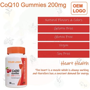 Vegan Cherry Flavor <span class=keywords><strong>200Mg</strong></span> Coq10 Coenzima <span class=keywords><strong>Q10</strong></span> Gummies Suplemento multivitamínico de alta calidad para la salud del corazón Inmunidad para adultos - Product Image 2