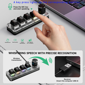 Macropad con Cable y Perilla de Precisión, Teclado Mecánico de 4 Teclas, Herramienta Programable de Una Mano para Edición de Video y <span class=keywords><strong>Photoshop</strong></span> - Product Image 4