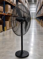 FULUDE FS-650 Schwarzer Oszillierender Industrieventilator 24'' UPVC-Flügel Leistungsstarke Windgeschwindigkeit Elektrischer Kugellager-AC-Motor Freistehend