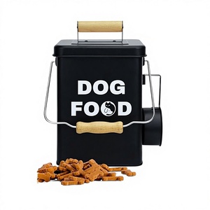 Black Modern Printing Metal Dog Treat <b>Storage</b> <b>Containers</b> Set of 2 for <b>Kitchen</b> Party Use - Product Image 4
