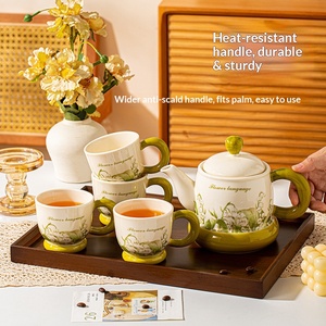 Chinese Ceramic <b>Tea</b> Set Gift <b>Box</b> High Aesthetic Teapot Home Brewing Tray Cup Souvenir Gift Set - Product Image 4