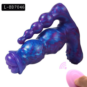 Realista suave silicona <span class=keywords><strong>Pony</strong></span> Dick molde USB recargable impermeable VIBRADOR ELÉCTRICO calabaza bola en forma de masturbación Vaginal - Product Image 2
