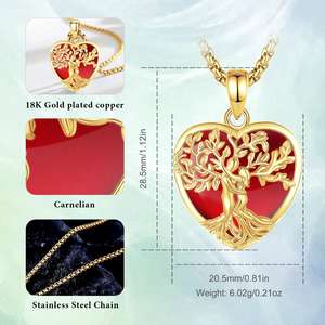 Merryshine cura ametista albero della vita collana Vintage cristallo cuore energia naturale ametista albero in filigrana - Product Image 3