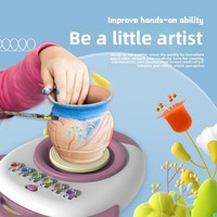 Machine à poterie électrique pour enfants, kit de peinture DIY, artisanat artistique fait main, jouets en céramique