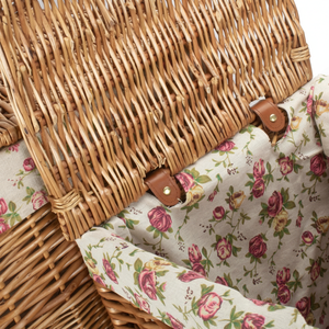 Cesta de lavandería de mimbre cuadrada al vapor ligera con forro de rosas de jardín cesta organizadora elegante para el hogar - Product Image 1