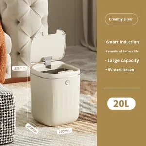 Poubelle intelligente en plastique 20L/22L/24L avec capteur et couvercle, mini poubelle à induction électrique pour la chambre à coucher - Product Image 5