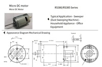 Motor DC Mikro DRS380SH Berperingkat IP66 dengan Kebisingan Rendah, 6300RPM, Performa Stabil, Anti Ledakan, Motor Listrik Pintar untuk Rumah