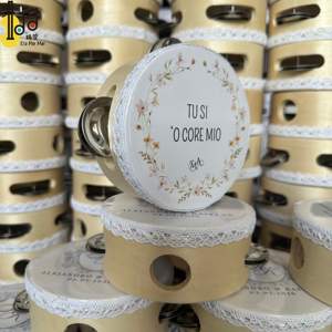 Mini Tamburello da 4 Pollici Strumento Musicale a Percussione per Feste in Chiesa e Matrimoni, Giocattolo Personalizzato da Suonare a Mano - Product Image 5