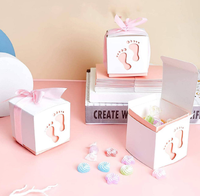 Boîtes à bonbons en gros en forme de pied de bébé, cartons créatifs, utilisées pour les cadeaux de bonbons pour le premier mois de bébé