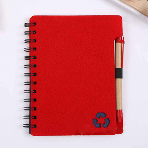 Cảm Thấy Bìa Xoắn Ốc Máy Tính Xách Tay Làm Việc Có Thể Tái Chế Lót Máy Tính Xách Tay Tạp Chí Với Bút - Product Image 6