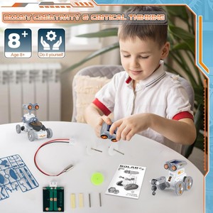 Kit de Creación de Robot Solar EPT 14 en 1, Juguete Educativo STEM para Experimentos Científicos, 191 Piezas, Juego de Modo Dual de Energía Solar y Batería - Product Image 2