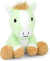 Boneka Kuda Duduk 8 Inci, Rambut Coklat Panjang, Bulu Hijau Lembut, Anggota Badan Lucu, Isi Kapas PP, Hadiah Ulang Tahun, Penghilang Stres