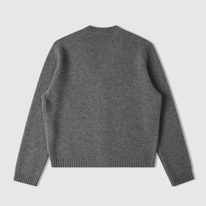 Cárdigan de Lana Gruesa de Manga Larga, Tejido Clásico de <span class=keywords><strong>Color</strong></span> Sólido, 100% Lana, Personalizado de Fábrica, Ropa de <span class=keywords><strong>Mujer</strong></span> - Product Image 3