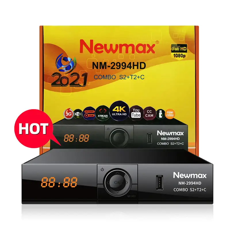 NEWMAX NM-2994HD Nouveau Haute qualité DVB-T2 + S2 1080P COMBO dvb t2 dvb s2 avec youtube cccam tv récepteur
