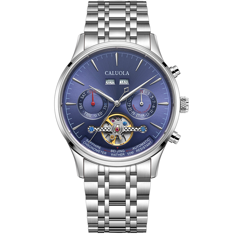 Blue dial with steel strap