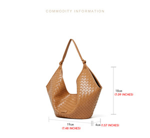 2026 New Luxury Women's Genuine Leather Basket Bags <b>Handbags</b> China Wholesale Weaving Grain Cowhide Women's Shoulder Bag - Product Image 5